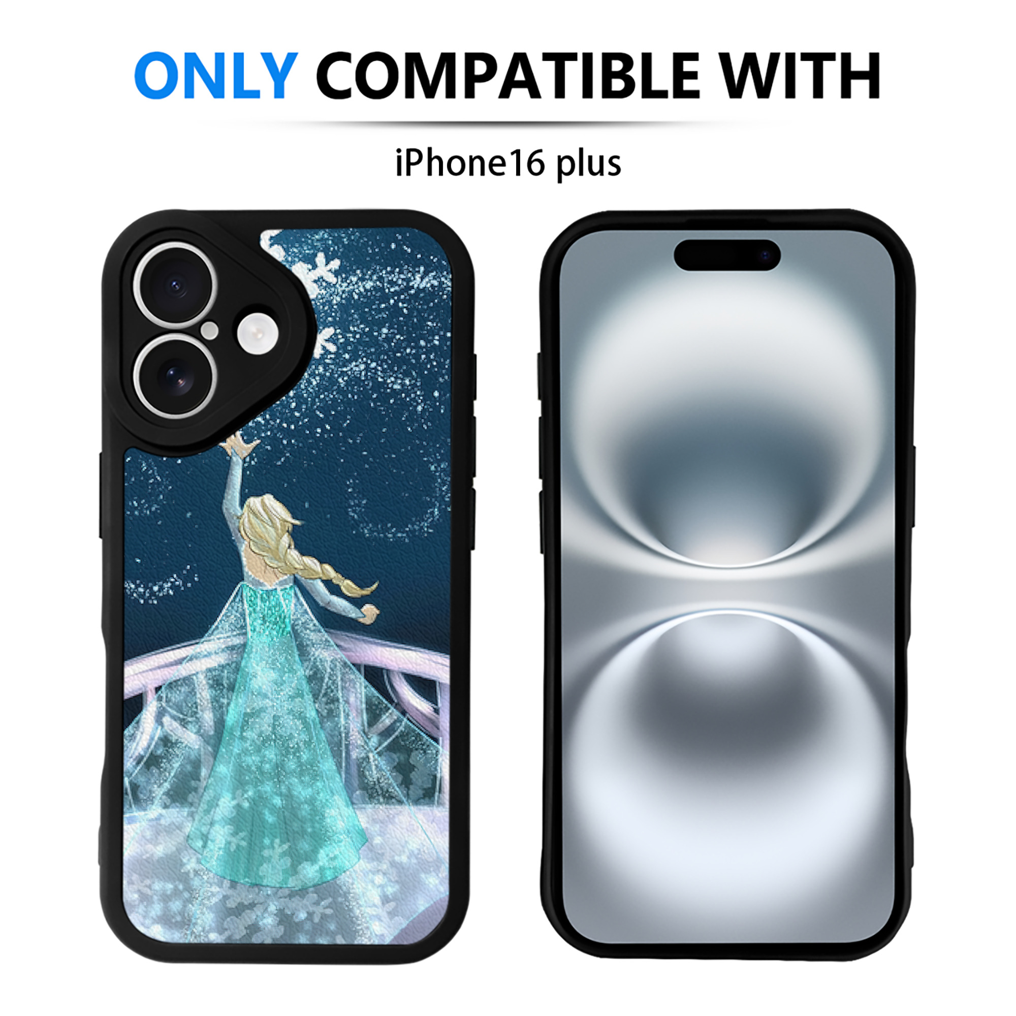 （画像用） アナと雪の女王 アンナ エルサ Frozen Anna Elsa 【iPhone 16シリーズ対応】シリコンスマホケース（レザー調） 材質：シリコン